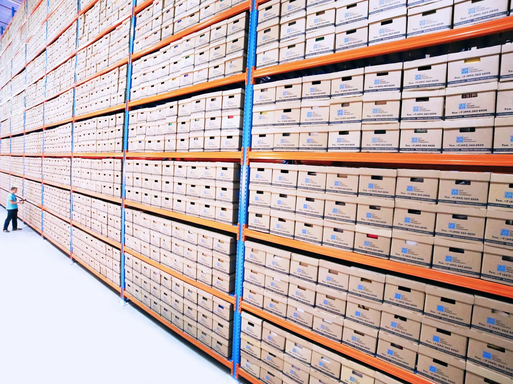 brown and blue wooden cabinet